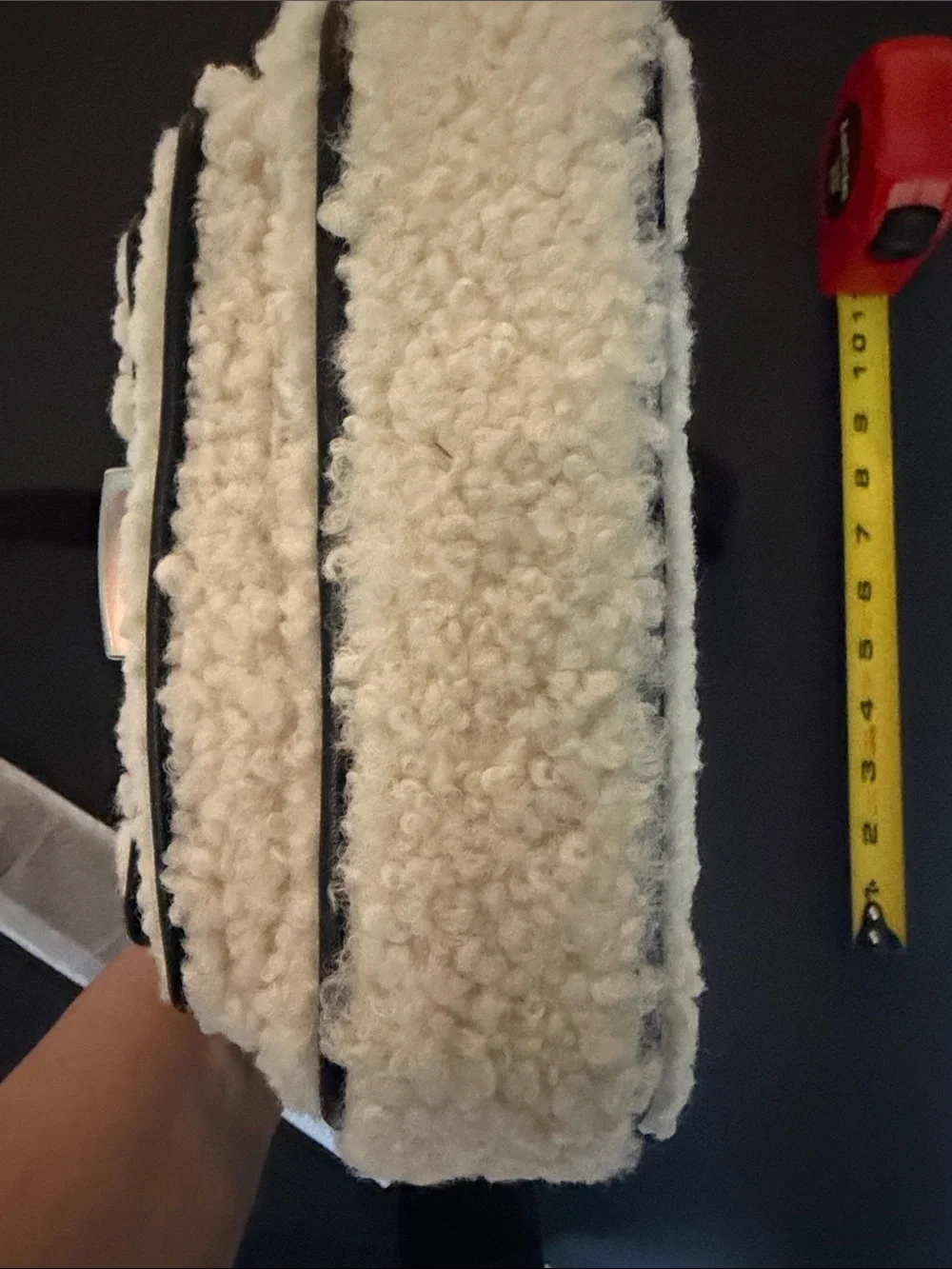 Michael Kors Cream Sherpa Crossbody with Black Trim